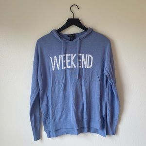 Rachel Zoe “Weekend” blue knit hoodie sz M